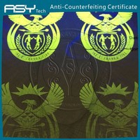 Papier de document de haute qualité A4, porte-certificat de véhicule anti-contrefaçon, papier de certificat d'authenticité, papier de certificat de sécurité