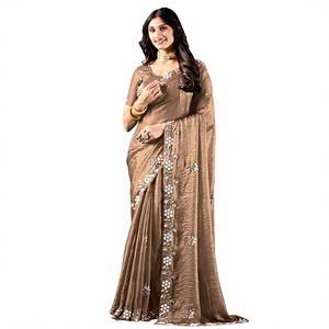 Vexotrend Indian Designer Women's <b>Velvet</b> Satin <b>Saree</b> Beautiful Patola Design Traditional Style Wedding Diwali Party Wear Wrinkle - Product Image 1