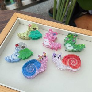 Nueva Pinza <span class=keywords><strong>de</strong></span> Pelo Acrílica con Diseño <span class=keywords><strong>de</strong></span> Caracol, <span class=keywords><strong>Oruga</strong></span> y Bicho <span class=keywords><strong>de</strong></span> <span class=keywords><strong>Seda</strong></span>, Accesorios <span class=keywords><strong>de</strong></span> Animales para Mujeres, Uso Diario - Product Image 1