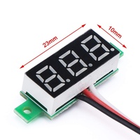 Voltmeter Digital Mini DC 0-10V Pengukur Tegangan Panel Volt Tester Layar LED Merah Biru 0.36" Inci Perlindungan Polaritas Terbalik 1%