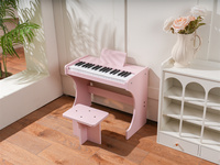High Quality Children Wooden Cute Toy Piano 37 Keys Digital Toy Keyboard With Chair As Gift