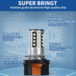 Nuevo Modelo 3838 Chips 2500 Lúmenes <span class=keywords><strong>9</strong></span> 32v Canbus 9005 9006 H15 Luces LED Antiniebla/de Conducción para Sistema de Iluminación Automotriz - Product Image 5