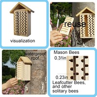 Haute qualité rectangulaire bricolage jardin bois charpentier abeille décorations pour la maison Style classique Mason abeille maison Bug hôtel