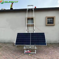 Échelle pliante de 10 mètres pour l'installation de panneaux solaires, avec levage automatique