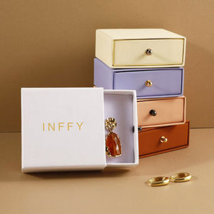 Recyclable Luxury Cardboard Drawer Sliding Matt Lamination Embossing UV Coating Magnetic Closure Jewelry <b>Box</b> Custom Logo - Product Image 5
