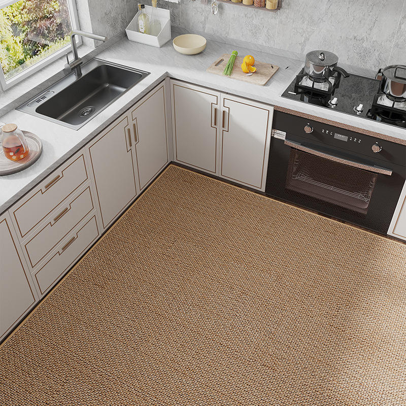 Alfombra tejida de goma - cuadrado beige