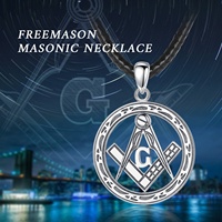 Collana massonica da uomo o da donna in argento Sterling 925 con Design retrò