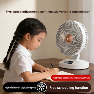 Mini Desktop <b>Rotating</b> Fan Portable Usb Rechargeable Fashion Design Adjustable Low Noise for Household and Outdoor Compact Design - Product Image 6