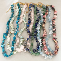 Collier en acier inoxydable avec perles en agate naturelle irrégulière, fait main, style bohème, sans ternissement, vente en gros