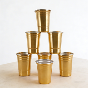 Gobelet empilable en acier inoxydable 304 à paroi simple de 8 oz et 12 oz, personnalisable avec logo, pour bar, bière, cocktail, boisson, stade - Vente en gros - Product Image 1
