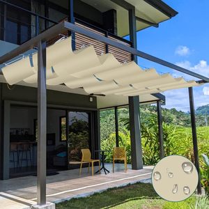 Auvent rétractable de jardin en toile ondulée imperméable, pare-soleil extérieur, écran de protection solaire, tonnelle, auvent pare-soleil, bâche de protection solaire - Product Image 6