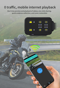 Sin pantalla WiFi 2K Loop Dashcam Conducción Segura Ip67 grabadora <span class=keywords><strong>de</strong></span> doble lente pistas GPS apagado automático para grabadora <span class=keywords><strong>de</strong></span> motocicleta - Product Image 3