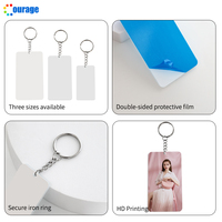 Porte-clés vierges en acrylique pour sublimation, de tailles grande, moyenne et petite, et plaques vierges rectangulaires pour sublimation