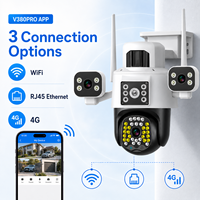 Cámara de Seguridad Wifi Wistino V380 Pro 9MP con Tres Lentes, Visión Nocturna en Color, Seguimiento Automático y Alarma