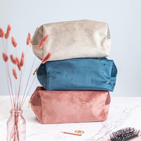 Pochette en daim avec logo personnalisé, fermeture éclair, sac de maquillage, trousse de toilette en velours pour voyage