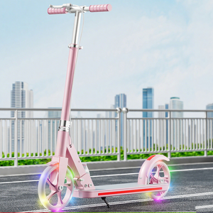 <span class=keywords><strong>Trottinette</strong></span> pliable 3 roues rose, noire et blanche en acier et plastique, <span class=keywords><strong>légère</strong></span>, fonction tricycle pour adultes et enfants, avec lumière LED et réglage de la hauteur - Product Image 2