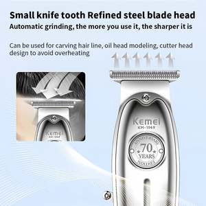 Ensemble complet de <span class=keywords><strong>tondeuse</strong></span> à cheveux 1949 pour hommes: chargement USB, tête de <span class=keywords><strong>coupe</strong></span> en acier fin, batterie longue durée et indicateur LED pour une utilisation <span class=keywords><strong>facile</strong></span> - Product Image 6