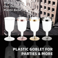 Verre à vin INS en plastique jetable moderne classique bord de placage pour les fêtes fournitures de boissons ornement de table pour coupe de champagne glace