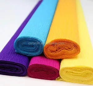 Colorful Flower Wrapping Crepe Paper Roll DIY Decoration Paper For Handicraft