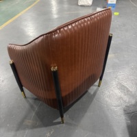 Fauteuil de salon simple et moderne en similicuir, style luxe léger, pour salon et hôtel, en tissu et toile