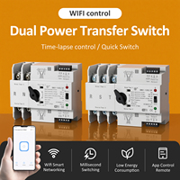 EWeLink WiFi Smart ATS 2P 63A/100A 230V Saklar Transfer Otomatis Daya Ganda dengan Timer