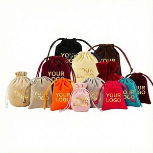 Sacs à chaussures en velours sur mesure pour la promotion, sacs à cordon en flanelle grande capacité, pochettes cadeaux avec logo imprimé - Product Image 6