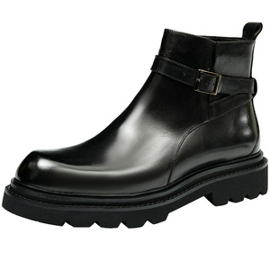 Botas Chelsea de cuero vacuno premium para hombre, suela de cuero grueso, acabado ejecutivo, parte superior de cuero suave, botas para hombre - Product Image 1