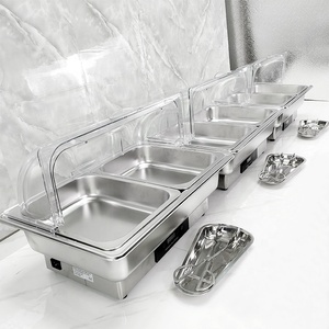 Ensemble buffet <span class=keywords><strong>de</strong></span> chauffe-plats électriques en acier inoxydable pour hôtel restaurant traiteur présentoir chauffant nouvel équipement <span class=keywords><strong>de</strong></span> <span class=keywords><strong>cuisine</strong></span> - Product Image 2