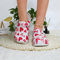 Dames Tuin Clogs met Hartjespatroon, Lichtgewicht EVA Zomersandalen, Waterdicht, Antislip, Huisslippers