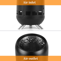 Brasero de table rond noir, mini brûleur de table, réchaud de camping, foyer portable sans fumée