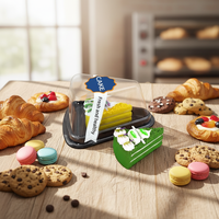 G Supplies 100 Sets BHCB-T01 Boîtes à gâteaux triangulaires en plastique PET de qualité alimentaire avec impression UV pour gâteaux en couches/mousse