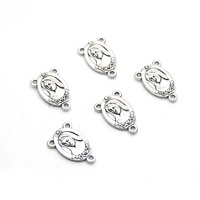 Centre de table de chapelet vierge marie 1.4x2.1cm avec connecteur de centre de table de chapelet d'eau bénite