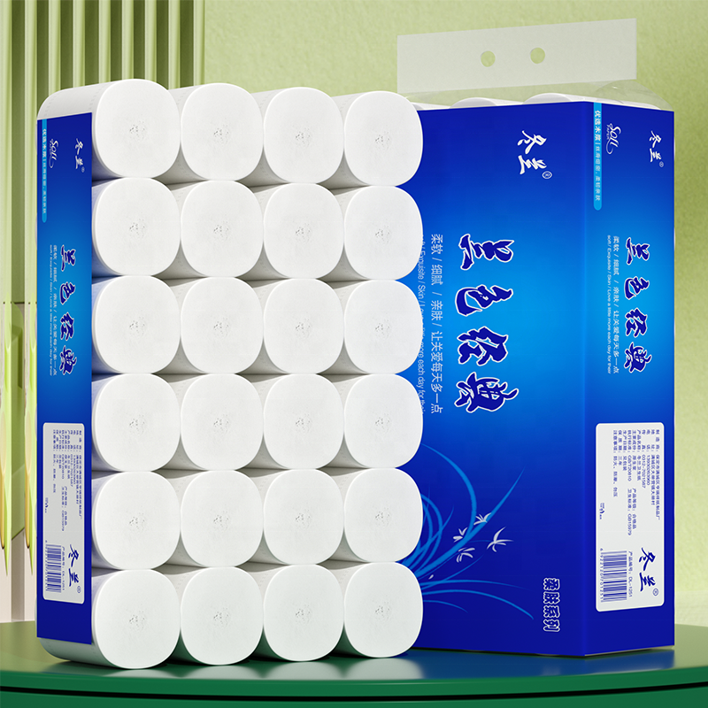 Toilet Roll Paper Skin-Soft Virgin Wood Pulp Quick-Dissolving Portable Travel Essential Tissue 100% Virgin Wood Pulp Roll Paper