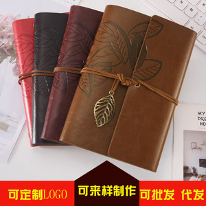 A6 80 Sheets Retro Hand Ledger Notebook Factory Direct Loose-leaf <strong>Notepad</strong> <strong>with</strong> Leather Strap Portable Diary - Product Image 4