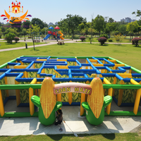 Labyrinthe et parcours gonflable pour parcs d'attractions et centres commerciaux, en PVC, taille personnalisable 10x10m, jeux de plein air