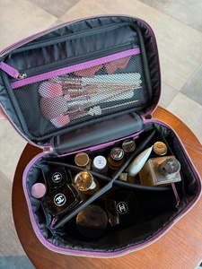 Bolsa Organizadora de Maquillaje de <span class=keywords><strong>Viaje</strong></span> de Cuero de Lujo Personalizada con Espejo, Divisor y Compartimento para Lápiz Labial, Portátil para Mujer - Product Image 3