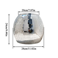 Boule disco en verre miroir, pot de fleurs, décoration de fête, seau à glace rond, décoration disco pour la maison
