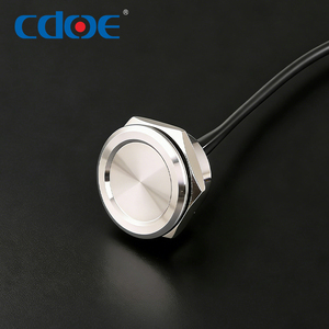 Interrupteur piézoélectrique étanche IP68 à tête ronde concave de 16 mm, à résistance élevée à l'eau, momentané avec fils - Product Image 1