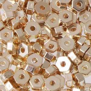 Cuentas espaciadoras CCB de 6 mm, hexagonales, con baño de diamante, de resina plástica, cuentas sueltas para la fabricación de pulseras y joyería DIY. - Product Image 4