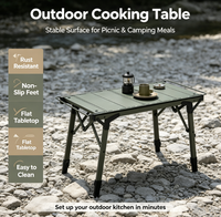 Table IGT, table de camping pliable en aluminium réglable en hauteur, légère, pour pique-nique en plein air