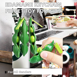 Venta caliente niños regalo Edamame Bean llavero clásico Fidget juguete soja Squeeze llavero - Product Image 6