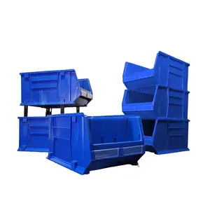Contenedor de almacenamiento de plástico, cajas de almacenamiento de 45L, contenedor de plástico apilable colgante, organizador de piezas de repuesto para máquina, organizador de soporte de almacenamiento