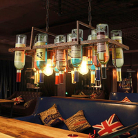 Bar restaurant turc américain lampe décorative mosaïque bouteille en verre lustre et lampes suspendues