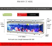 Support TV personnalisé, aquarium en verre ultra-clair, aquarium auto-nettoyant écologique sur pied pour salon