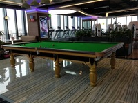 Vente directe d'usine, table de billard de luxe en ardoise de 12 pieds, personnalisée, avec construction en bois de qualité tournoi