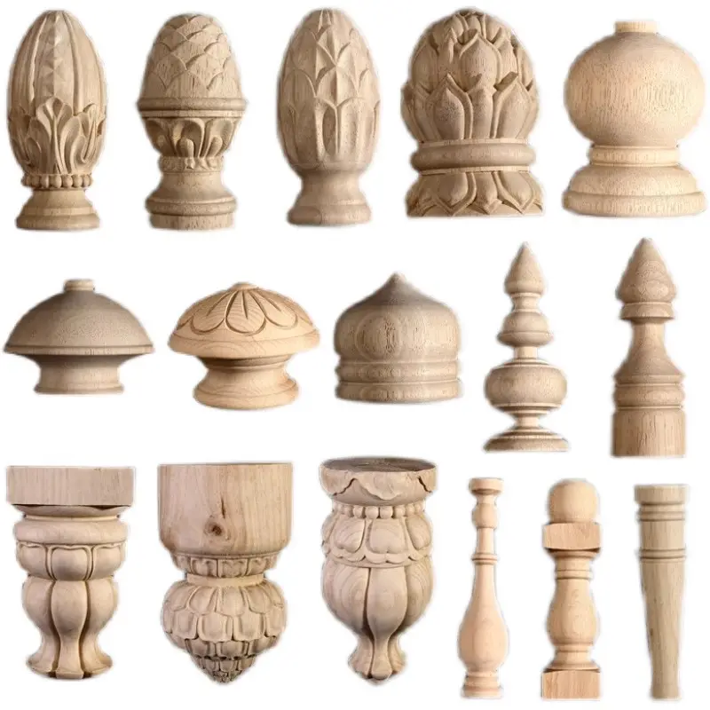 Decorative Wood Finials for Bed Post Finials Curtain Rod Staircases Crafts Unfinished Wooden Finials