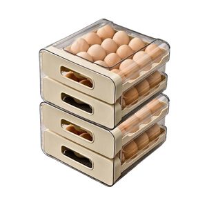 32 Capacity <b>Stackable</b> <b>Drawer</b>-type <b>Plastic</b> Egg Organizer Kitchen 2-Tier Fridge Egg Organizer - Product Image 1