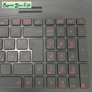 Clavier d'ordinateur portable italien rétro-éclairé pour <span class=keywords><strong>ASUS</strong></span> GL752 <span class=keywords><strong>GL752VW</strong></span> 90NB0A41-R31IT0 13NB0941AP0901 clavier avec boîtier supérieur noir repose-poignets - Product Image 3