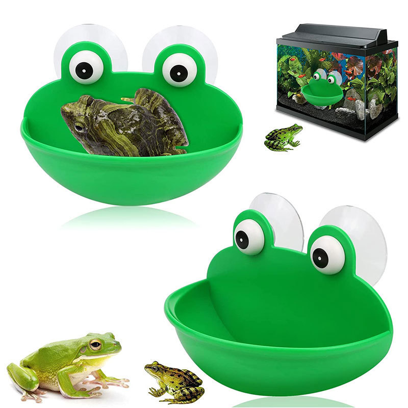 Wholesale <strong>Frog</strong> Suction Cup Feeding Bowl Amphibian Rest Platform for Tree <strong>Frog</strong> Horned <strong>Frog</strong> Crested Gecko Terrarium <strong>Accessory</strong>