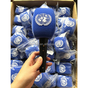Microphone de reportage de qualité supérieure pour chaînes de télévision, pare-brise en mousse pour utilisation en extérieur, couverture en éponge pour microphone de presse, logo imprimé - Product Image 5